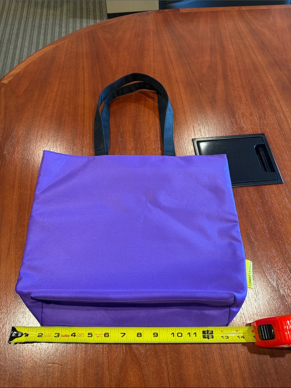 Clinique Purple Tote with Black Handles